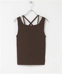 背面交叉針織坦克背心(棕色-one-BROWN)