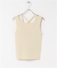 背面交叉針織坦克背心(淺膚色-one-L.BEIGE)