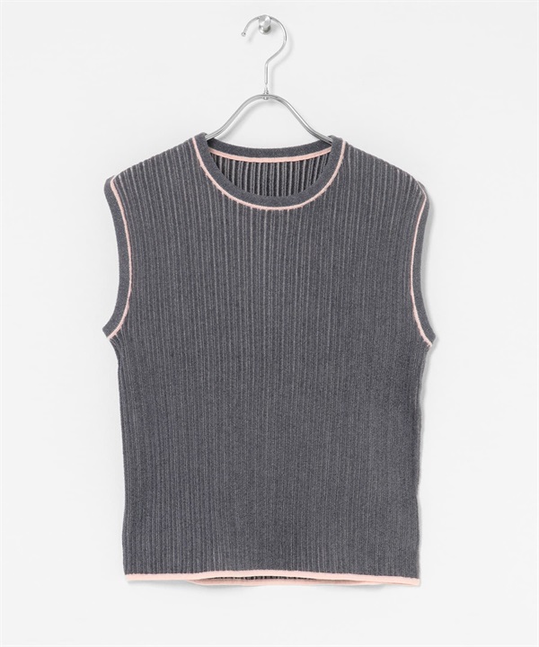雙反面針織背心(灰色-one-其他灰色)