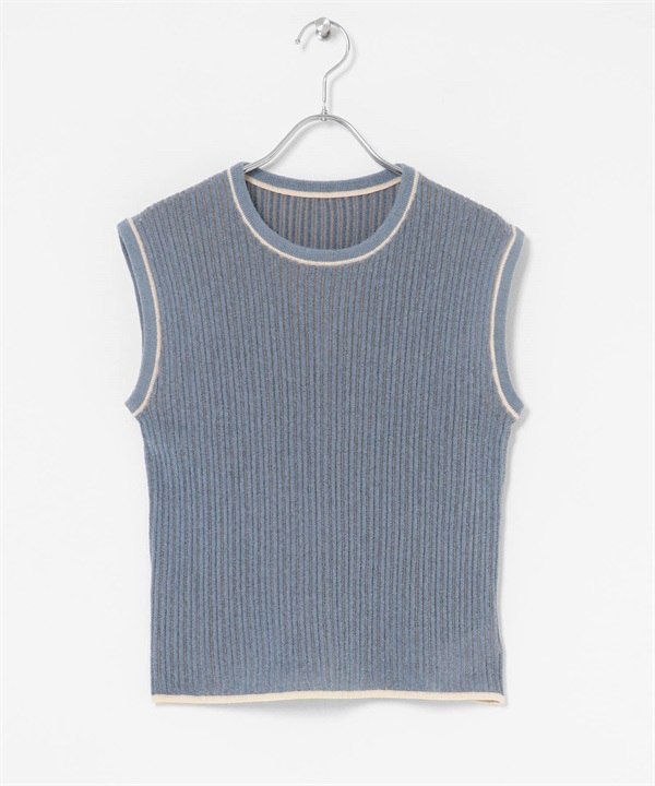雙反面針織背心(藍色-one-其他藍色)