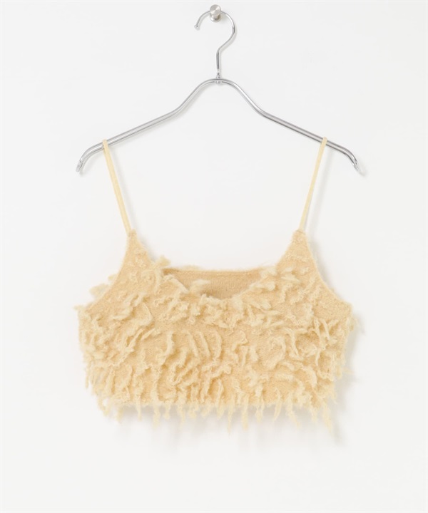 流蘇狀短版細肩帶背心(膚色-one-BEIGE)