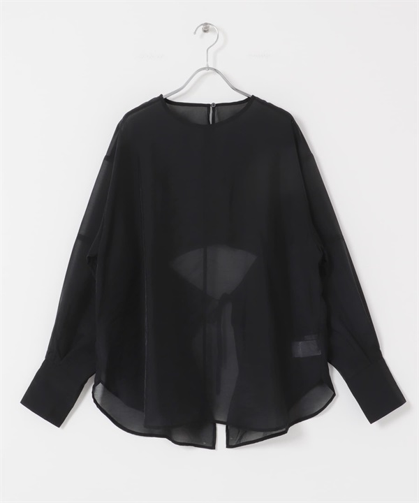 背面設計透膚罩衫(黑色-one-BLACK)