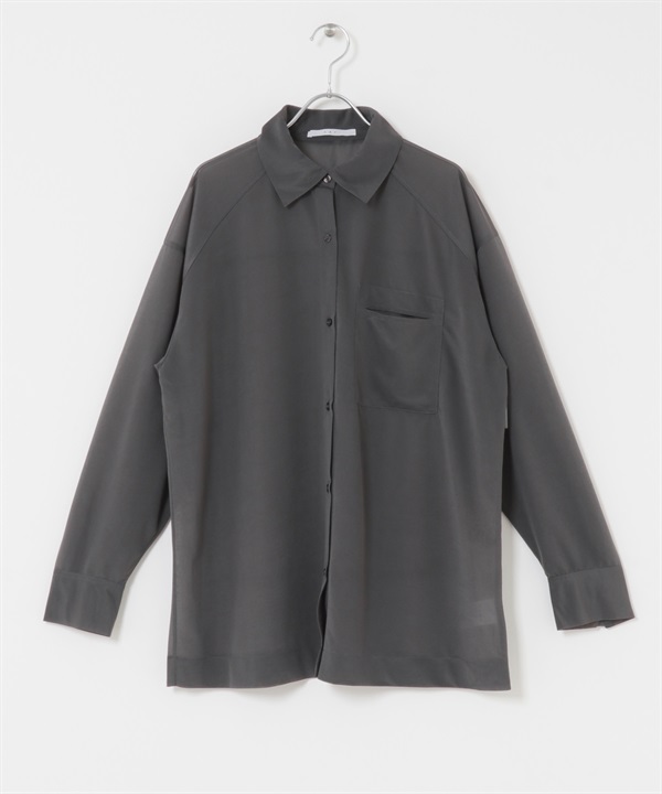 透膚寬鬆襯衫(炭灰色-one-CHARCOAL GRAY)