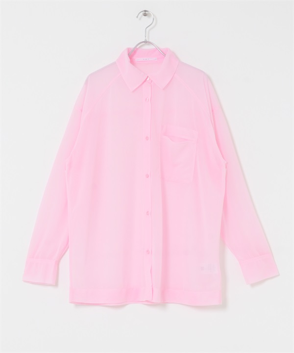 透膚寬鬆襯衫(粉紅色-one-PINK)