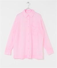 透膚寬鬆襯衫(粉紅色-one-PINK)