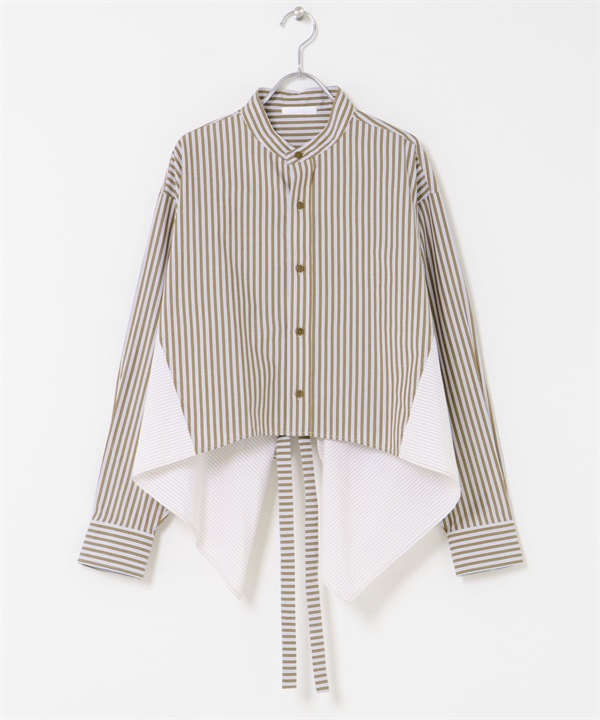 背面傘狀短版襯衫(棕色-one-其他棕色)