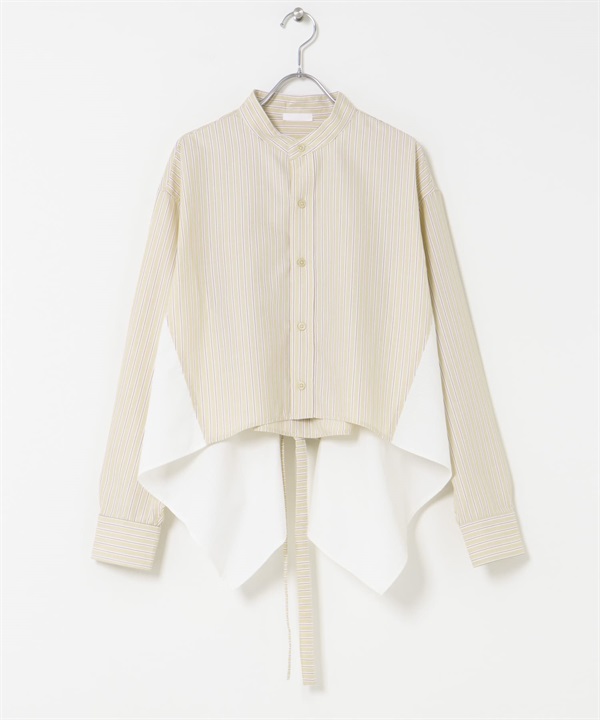 背面傘狀短版襯衫(膚色-one-其他膚色)