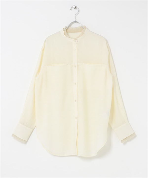 層次感長版襯衫(象牙白-one-IVORY)