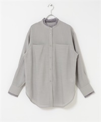 層次感長版襯衫(淺灰色-one-LIGHT GRAY)