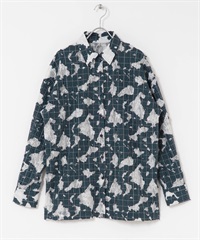 飾縫格紋襯衫(炭灰色x藍色-one-其他藍色)