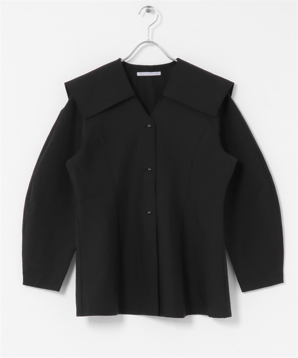 水手領罩衫(黑色-one-BLACK)