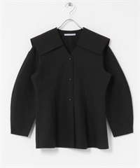 水手領罩衫(黑色-one-BLACK)