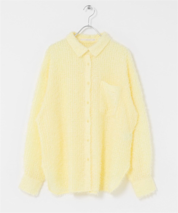 羽毛紗長版襯衫(黃色-one-YELLOW)
