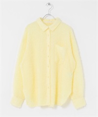 羽毛紗長版襯衫(黃色-one-YELLOW)