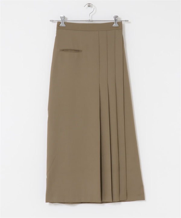 仿圍裹式百褶裙(棕色-one-BROWN)