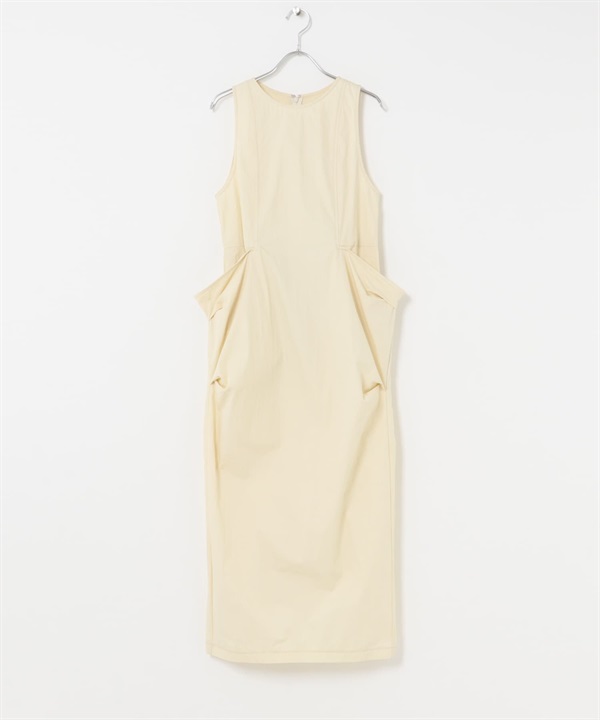 口袋設計繭型洋裝(象牙白-one-IVORY)