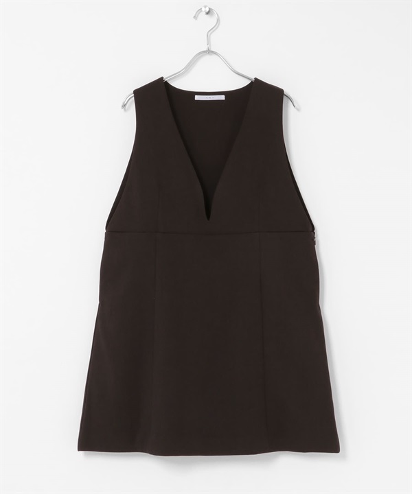 A字迷你背心裙(深棕色-one-DARK BROWN)