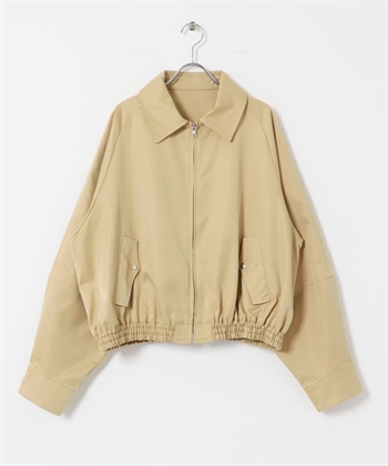 光澤感拉鍊夾克(膚色-one-BEIGE)