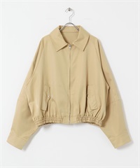光澤感拉鍊夾克(膚色-one-BEIGE)