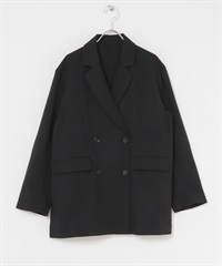 【成套組合】雙排扣西裝外套 × 腰包(黑色-one-BLACK)