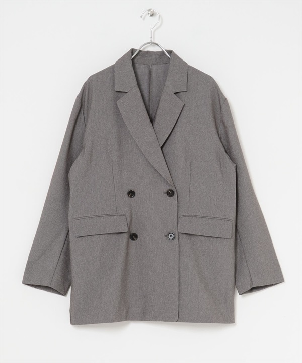 【成套組合】雙排扣西裝外套 × 腰包(灰色-one-其他灰色)