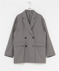 【成套組合】雙排扣西裝外套 × 腰包(灰色-one-其他灰色)