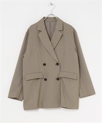 【成套組合】雙排扣西裝外套 × 腰包(棕色細格紋-one-其他棕色)