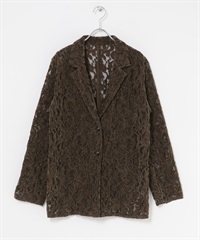 雪尼爾蕾絲西裝外套(棕色-one-BROWN)