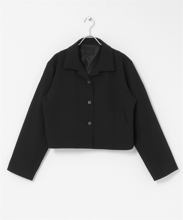箱型剪裁短版夾克(黑色-one-BLACK)