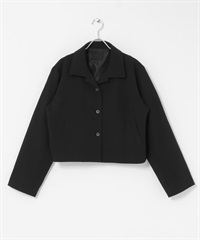 箱型剪裁短版夾克(黑色-one-BLACK)