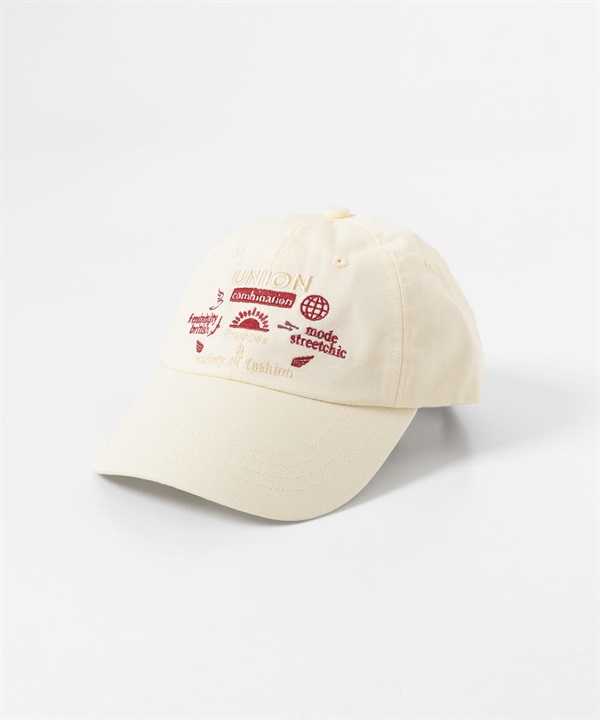 配色刺繡棒球帽(象牙白-one-IVORY)