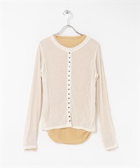 配色層次上衣(米色x黃色-one-其他白色)