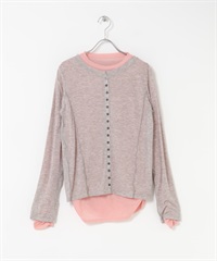 配色層次上衣(灰色x粉紅色-one-其他灰色)