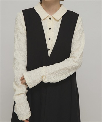 凹凸感緹花襯衫