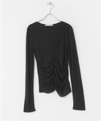 不對稱垂墜T恤(黑色-one-BLACK)