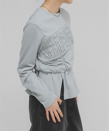 不規則抽褶套衫
