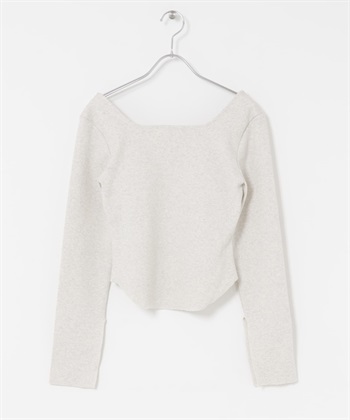 露背設計附罩杯長袖T恤(燕麥色-one-OATMEAL)