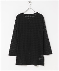 絨毛蕾絲上衣(黑色-one-BLACK)