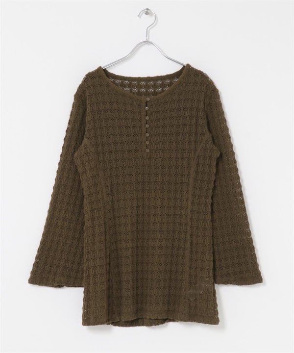 絨毛蕾絲上衣(卡其綠-one-KHAKI)