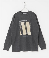 寬鬆印花T恤(炭灰色-one-CHARCOAL GRAY)