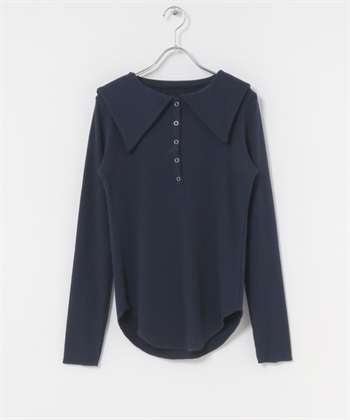 水手領羅紋上衣(藏青色-one-NAVY)
