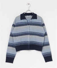 漸層橫紋開襟衫(藏青色混色-one-其他藍色)