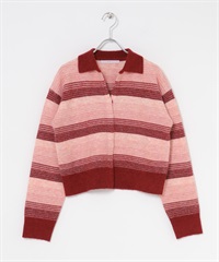 漸層橫紋開襟衫(紅色混色-one-其他紅色)