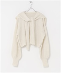 披肩層次感針織衫(米色-one-OFF WHITE)