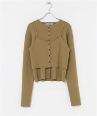 【成套組合】針織背心 × 針織衫(肉桂色-one-其他膚色)