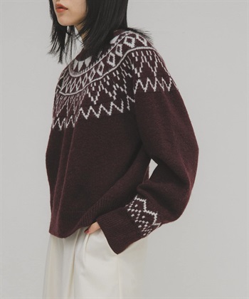 北歐風織紋針織衫