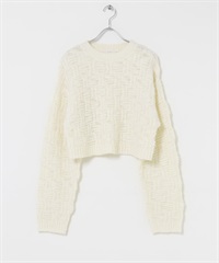 網格紋針織衫(象牙白-36-IVORY)