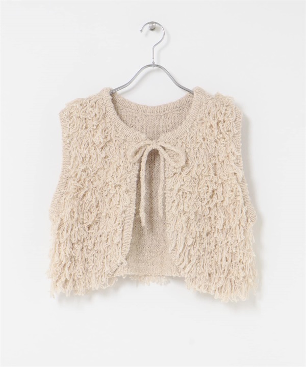 毛圈紗針織背心(膚色-one-BEIGE)
