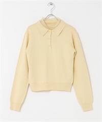 薄紗層次針織襯衫(象牙白-one-IVORY)