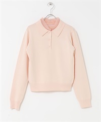 薄紗層次針織襯衫(粉紅色-one-PINK)